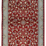 Hunar Bordered Blossom  Fringe Rug