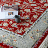 Hunar Bordered Blossom  Fringe Rug