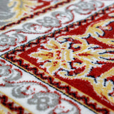 Hunar Bordered Medallion Floral Fringe Rug